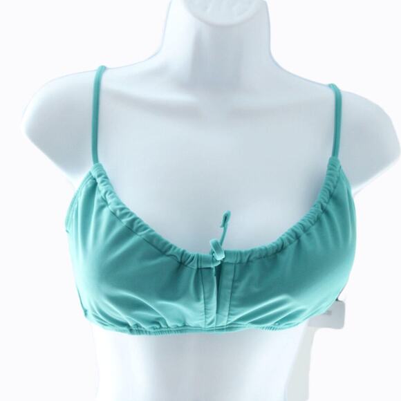 Time and Tru Women Keyhole Bikini Top Size Small 4-6 Teal - Picture 3 of 4